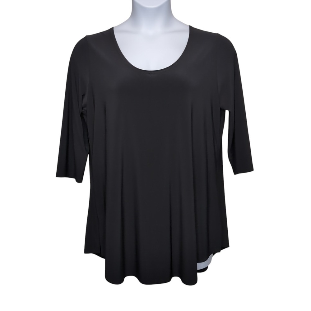 Sympli Grand Jersey Knit Lagenlook Tunic Top 0G Demi Plus 0X /1 X Black Canada